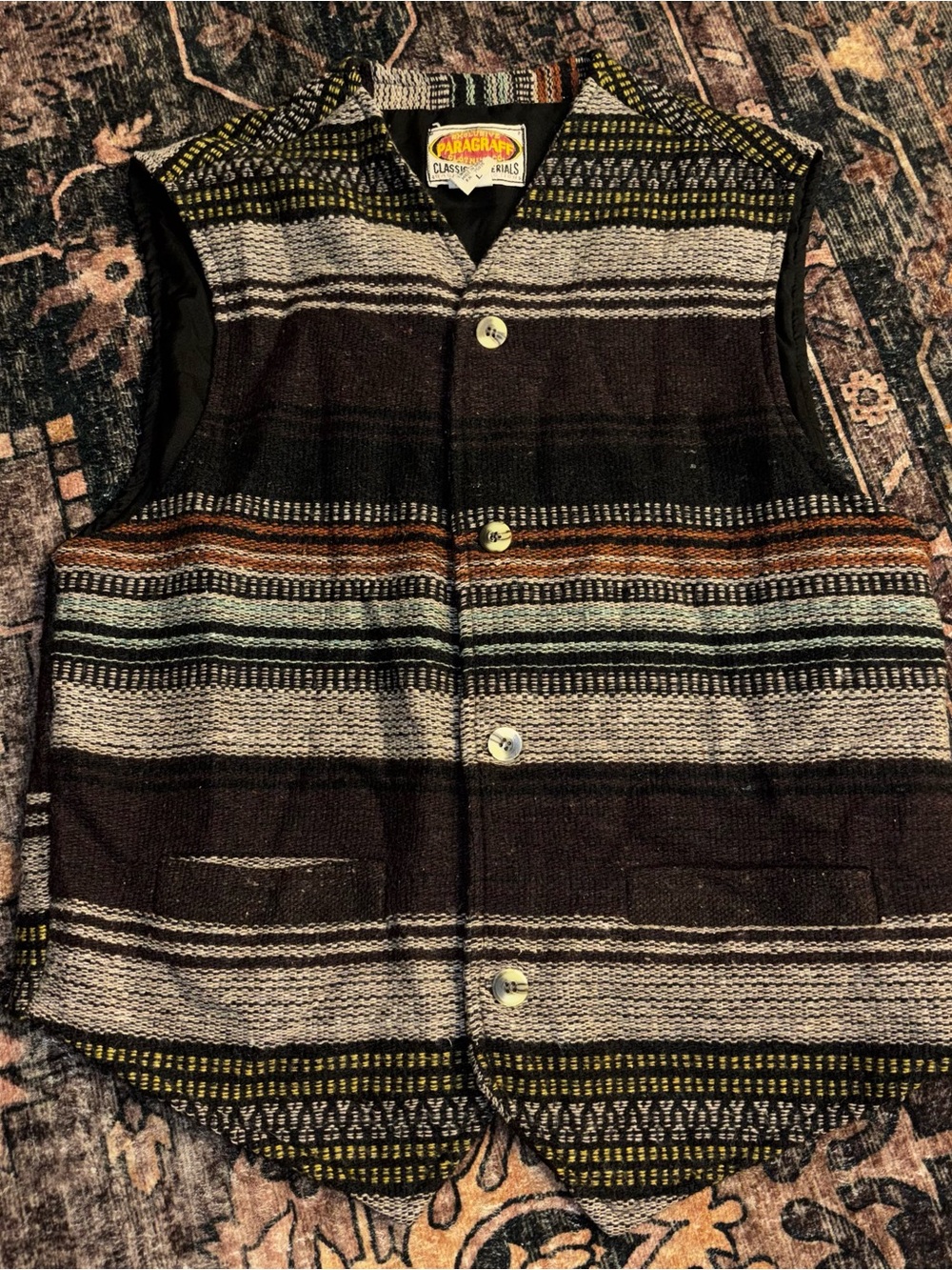 90s striped wool vest